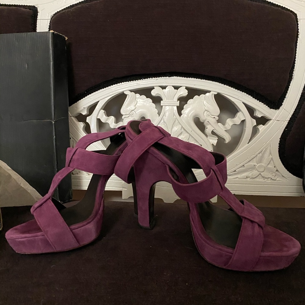Jenni Kayne Gladiator heels size 40 purple suede